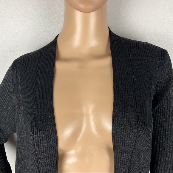 NEW NIC + ZOE BLACK METALLIC LONG CARDIGAN - Picture 3 of 8